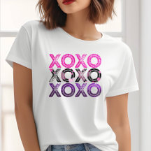 Xoxo Distressed Glitter Alla hjärtans dag T-shirt