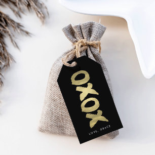 XOXO Faux Guld & Black Modern Chic Presentetikett