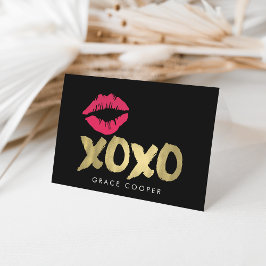 XOXO Faux Guld & Rosa Läppar Blank Hälsning Kort