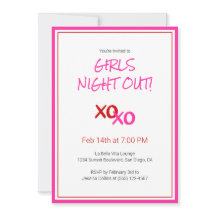 XOXO-flickor nattetid ut Rosa Cute Galentine Day P