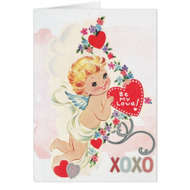 Xoxo för hjärta för kärlekängel röd hälsningskort (Framsidan)