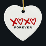XOXO Forever Romantic Red Valentine Ornament<br><div class="desc">Öka romantik på Alla hjärtans dag med vår XOXO Forever Romantic Red Valentine Ornament. Detta fantastiska prydnadsämne är en symbol för evigt kärlek, med ett vackert utvecklat hjärta som är försett med ett sött XOXO-mönster (hugs and kisses). Den pulserande röda nyansen tillför en gnutta passion och skapar den en perfekt...</div>
