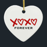 XOXO Forever Romantic Red Valentine Ornament<br><div class="desc">Öka romantik på Alla hjärtans dag med vår XOXO Forever Romantic Red Valentine Ornament. Detta fantastiska prydnadsämne är en symbol för evigt kärlek, med ett vackert utvecklat hjärta som är försett med ett sött XOXO-mönster (hugs and kisses). Den pulserande röda nyansen tillför en gnutta passion och skapar den en perfekt...</div>