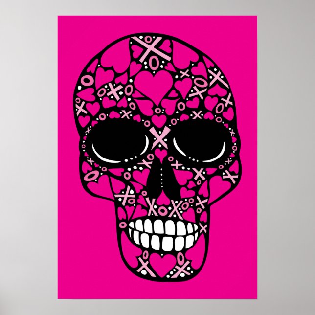 XOXO Forever - Skull Poster på Rosa (Framsidan)