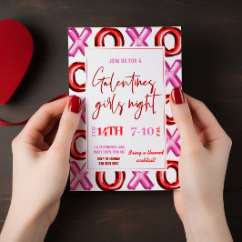 XOXO-fotballong Galentines-flickinbjudan Inbjudningar