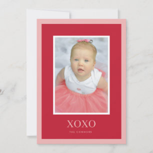 XOXO-foto för alla hjärtans dag i Ram Julkort