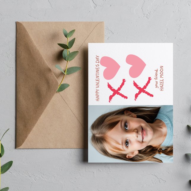 XOXO-fotoklassrum valentines day Anteckningskort (Skapare uppladdad)