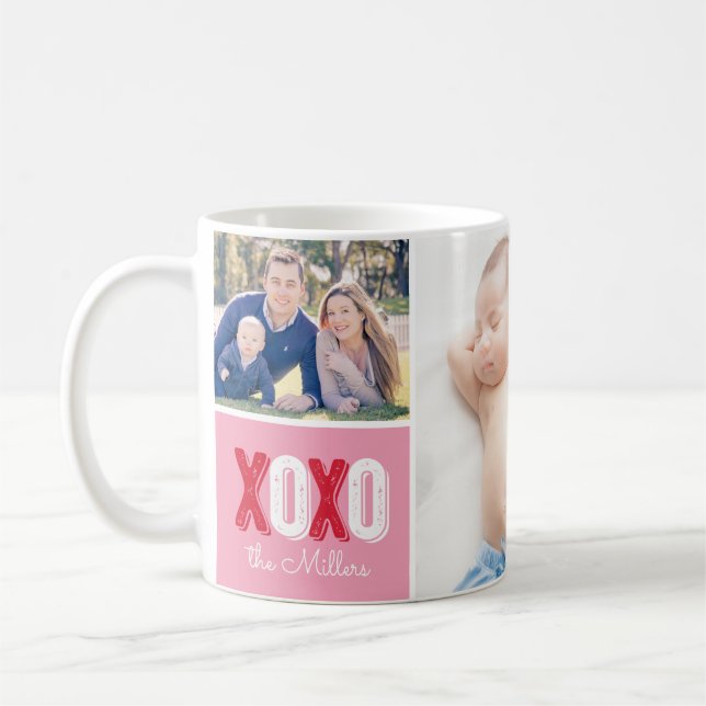 XOXO-fotokollage Kaffemugg (Vänster)