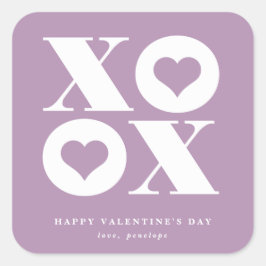 xoxo fyrkantig valentine-dags dekal fyrkantigt klistermärke