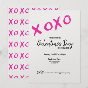 XOXO Galentine's Day Friends Valentines Party Invi Inbjudningar
