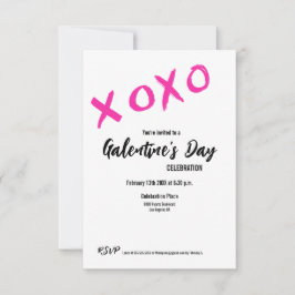 XOXO Galentins ROSA WHITE Valentines Party Inbjudningar