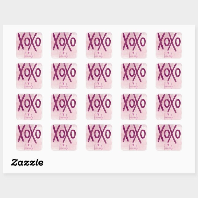 XOXO Gift Stickers Fyrkantigt Klistermärke (Ark)