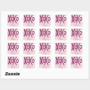 XOXO Gift Stickers Fyrkantigt Klistermärke