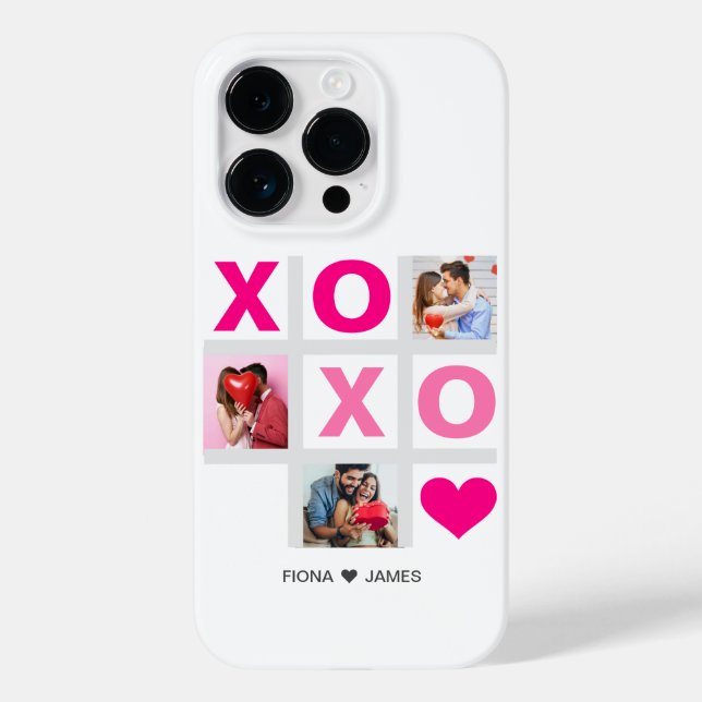 XOXO Glad Alla hjärtans dag Rosa Hjärtfoto Anpassn (Baksida)
