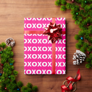 XOXO Glad Alla hjärtans dag Rosa Hjärtfoto Anpassn Presentpapper