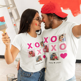 XOXO Glad Alla hjärtans dag Rosa Hjärtfoto Anpassn T Shirt