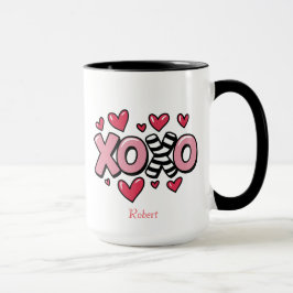 XOXO glad Alla hjärtans dag söta röda hjärtan Mugg