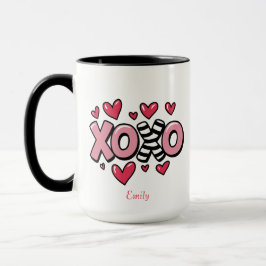 XOXO glad Alla hjärtans dag söta röda hjärtan Mugg