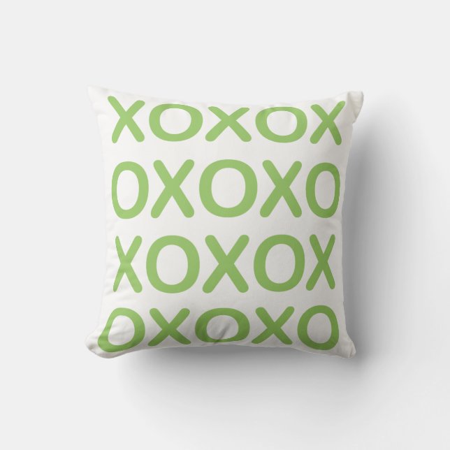 XOXO-grönt och vit kudder Kudde (Framsida)