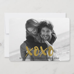 XOXO Guld Foil Valentine Day Photo Julkort