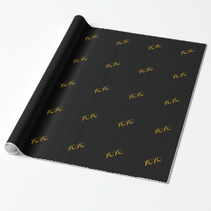 XOXO, guld på svart Presentpapper