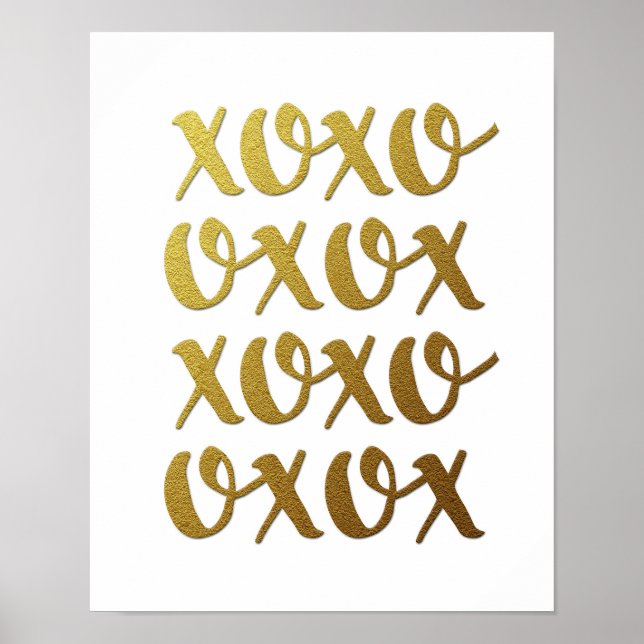 xoxo guld-typografi poster utskrift (Framsidan)