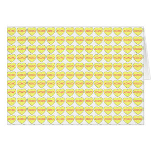 XOXO Gult Candy Hearts Valentine Day Kärlek Hälsningskort