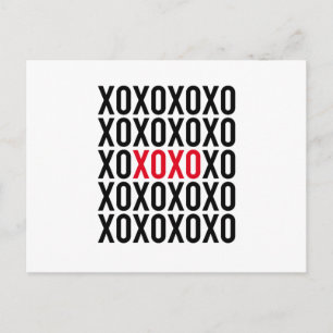 XOXO, hakar och kyssar, ord art, textdesign Vykort