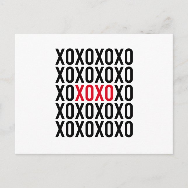 XOXO, hakar och kyssar, ord art, textdesign Vykort (Framsida)