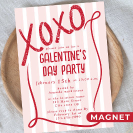 XOXO Hand Drawn Galentine’s Day Party Magnetisk Inbjudningskort