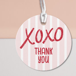 XOXO Hand Drawn Galentine’s Day Party Thank You Gåvor Etiketter