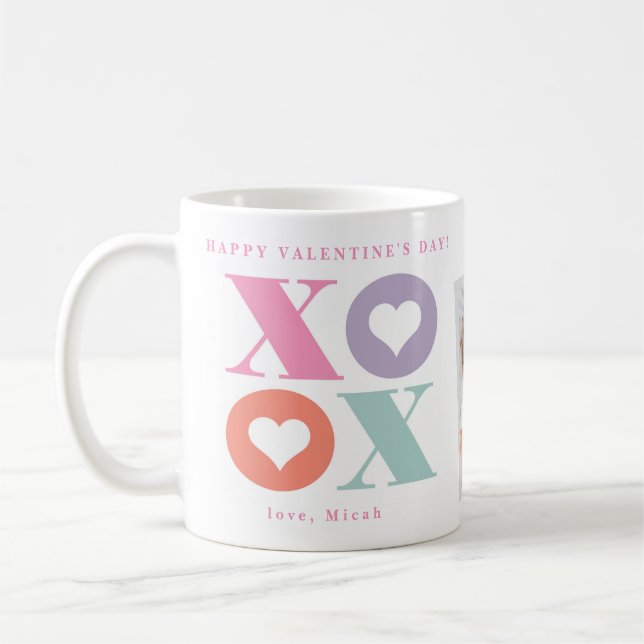 Xoxo Heart Glad Alla hjärtans dag två foto Kaffemugg (Vänster)