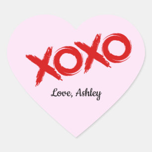 Xoxo Heart Sticker Hjärtformat Klistermärke