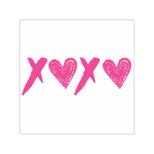 XOXO-hearter Självfärgande Stämpel