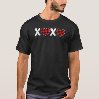 XOXO Hearts Buffalo Plaid Valentine's Day Matching T Shirt