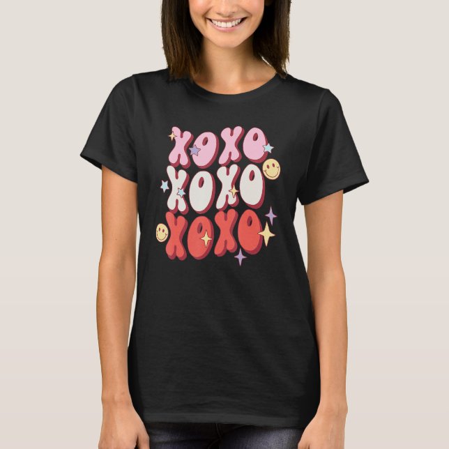XOXO Hearts Kärlek Hugs Kisses Valentines day Matc T Shirt (Framsida)
