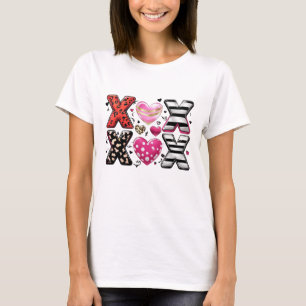XOXO Hearts Trendig Kärlek & Hugs Design T Shirt