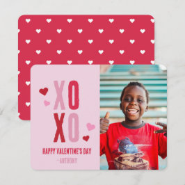 XOXO Hearts Valentine Photo Card Inbjudningar