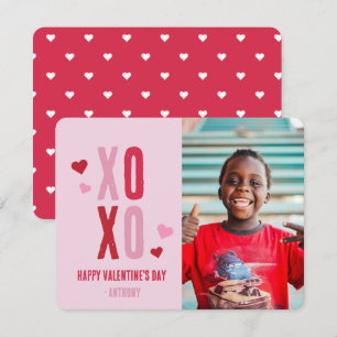 XOXO Hearts Valentine Photo Card Inbjudningar