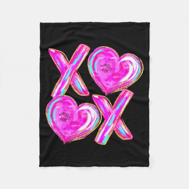 Xoxo Hearts Valentine's Day Women Girls Vday  Fleecefilt (Framsidan)