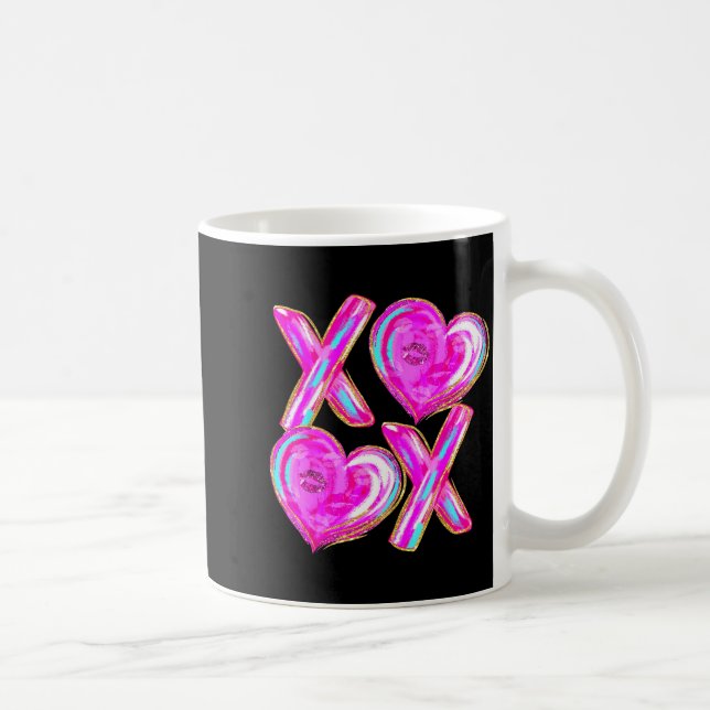 Xoxo Hearts Valentine's Day Women Girls Vday  Kaffemugg (Höger)