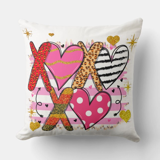  XOXO Hjärta Sött & Lekfullt Kudde (Framsida)