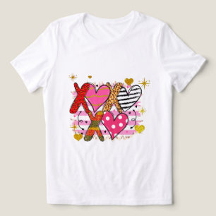  XOXO Hjärta Sött & Lekfullt T Shirt