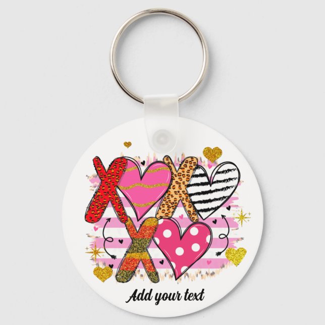  XOXO Hjärtat Sött & Lekfullt Nyckelring (Framsida)