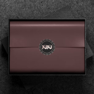 XOXO-Hjärter Rosa Handskriven Brushstroke Runt Klistermärke