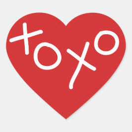 XOXO Hjärthjärtans dagfavör Hjärtformat Klistermärke