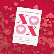 xoxo hjärtklassrumsvalentins dagskort
