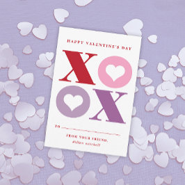 xoxo hjärtklassrumsvalentins dagskort inbjudningar