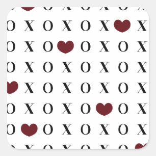 XOXO-hjärtor Fyrkantigt Klistermärke