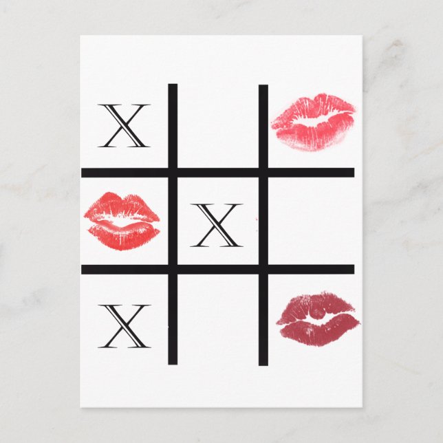 XOXO-huggare och Kisses Vykort (Framsida)